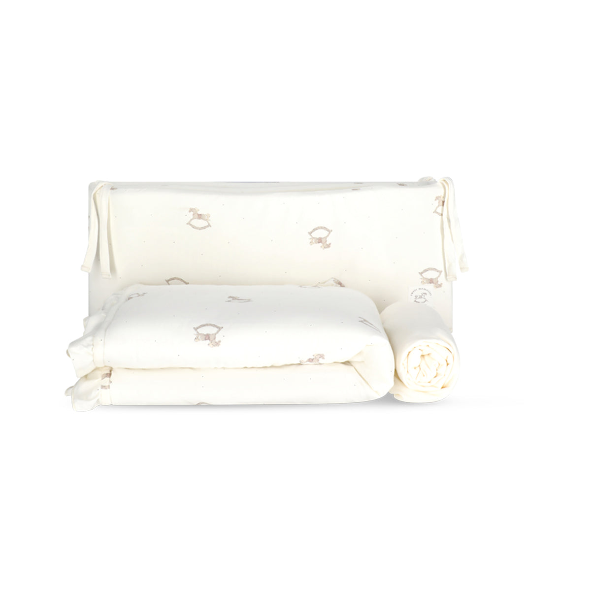 סט מצעים למיטת תינוק מיננה סוס נדנדה