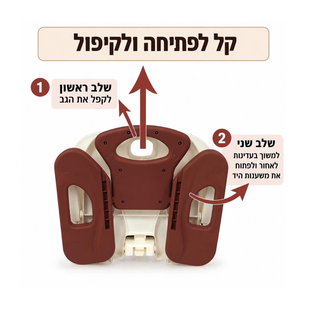 כסא אוכל על כסא מיניגו לבן חום