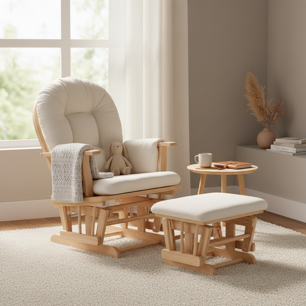 כורסאת הנקה דלוקס סרניטי– גב מתכוונן, הדום מתנדנד, צבע בז' | כורסאות הנקה