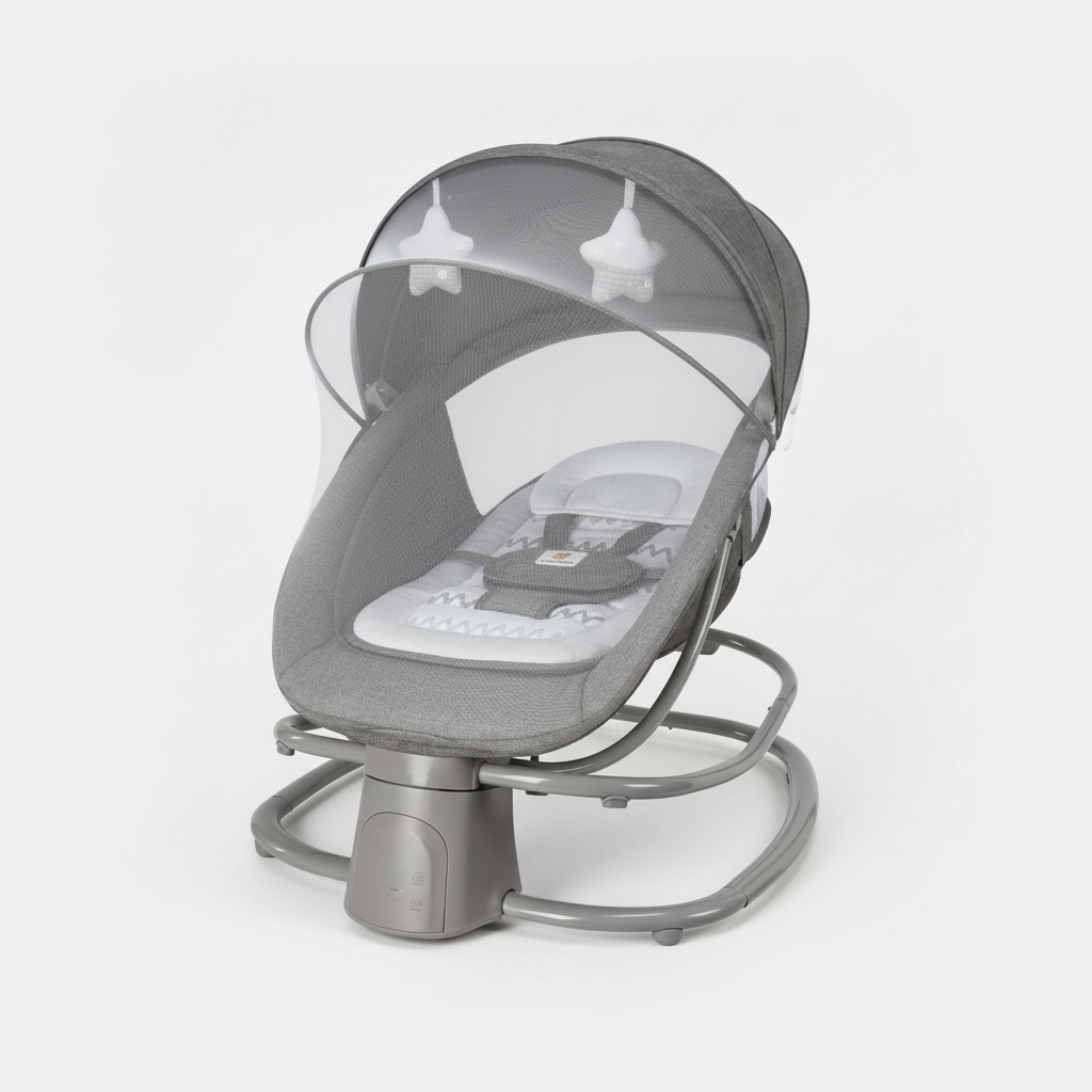 מאסטלה 4 ב-1 – נדנדה חשמלית וטרמפולינה עם מגש אוכל נשלף