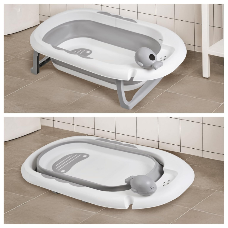 אמבטיית סיליקון מתקפלת – עם צפקל ומשפך | אמבטיה לתינוק