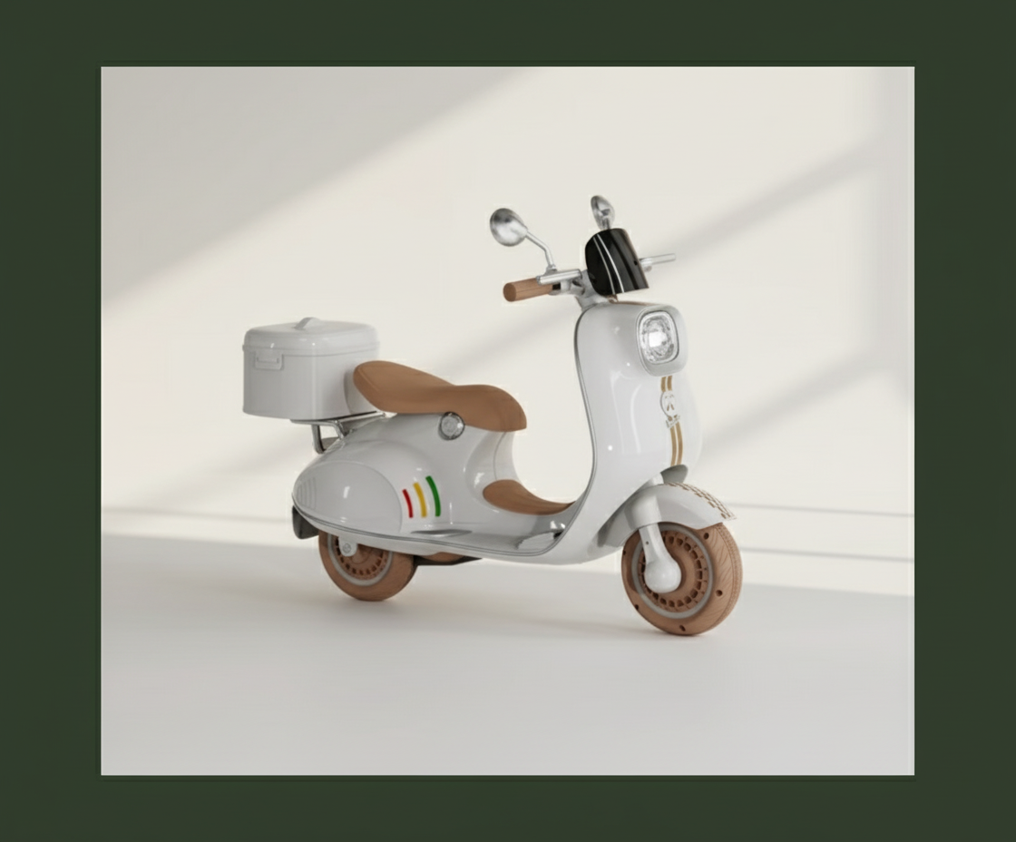 קטנוע חשמלי 3 גלגלים אפור בהיר