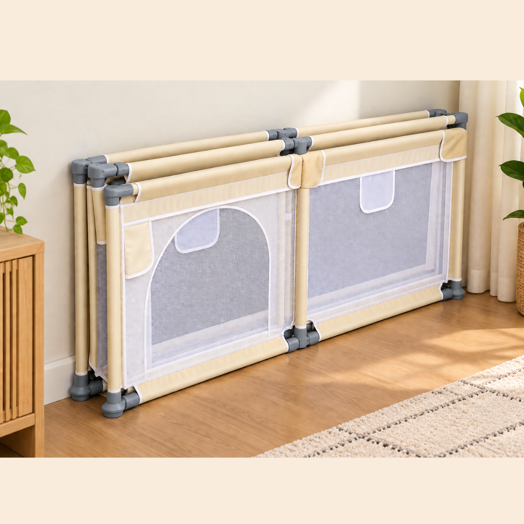 גדר פעילות מתקפלת לתינוקות 180×200 ס״מ – עם שטיח פעילות, כדורים