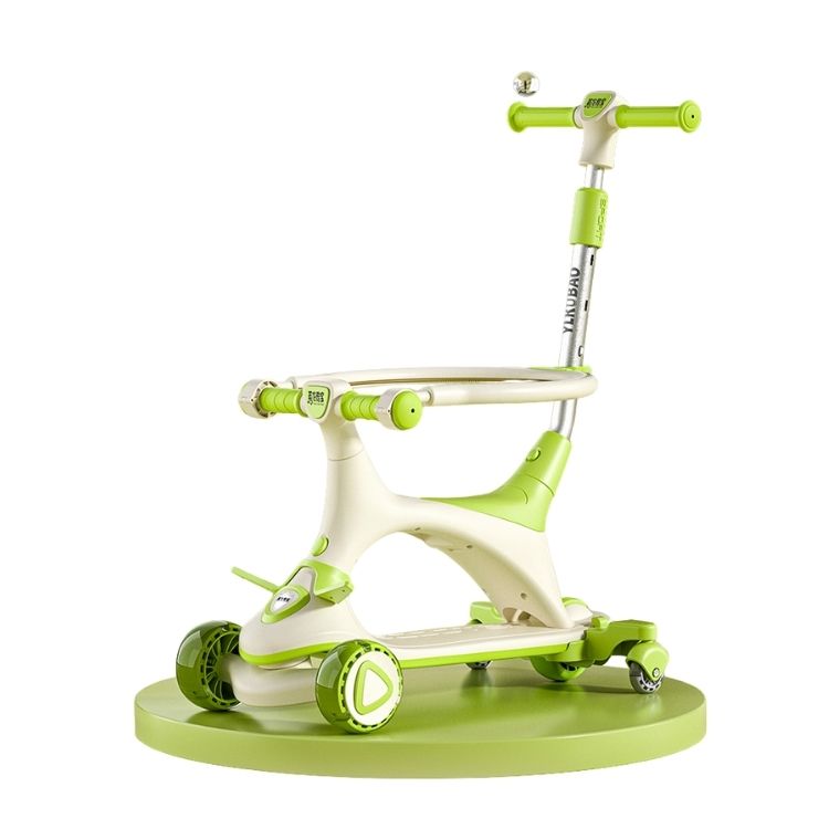 קורקינט ילדים דגם YL-688 ירוק עם גלגלים מאירים ומושב מתכוונן