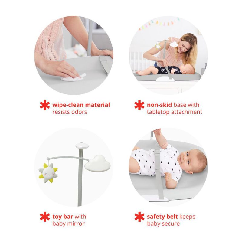 משטח החתלה מסיליקון עם חגורות ומובייל