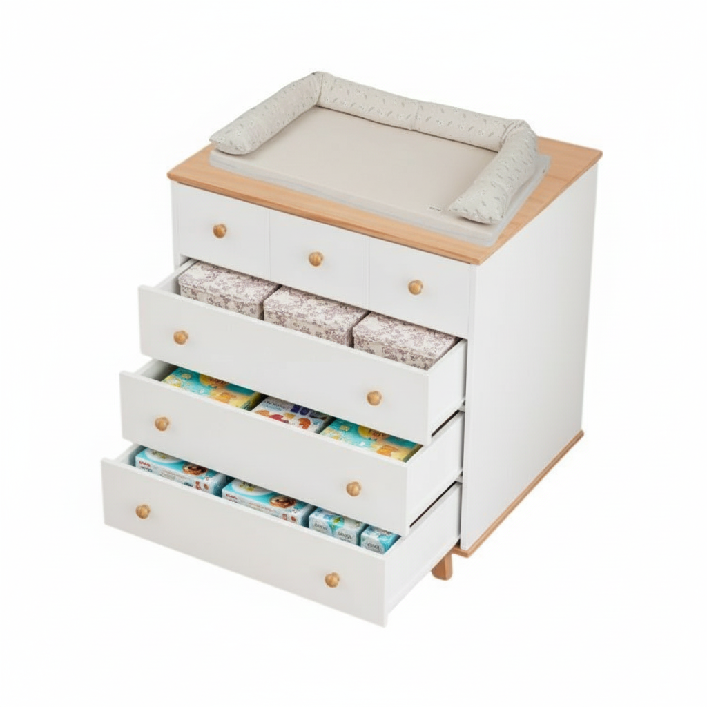 מיניגו – סט מיטה ושידה | חדר תינוק לבן