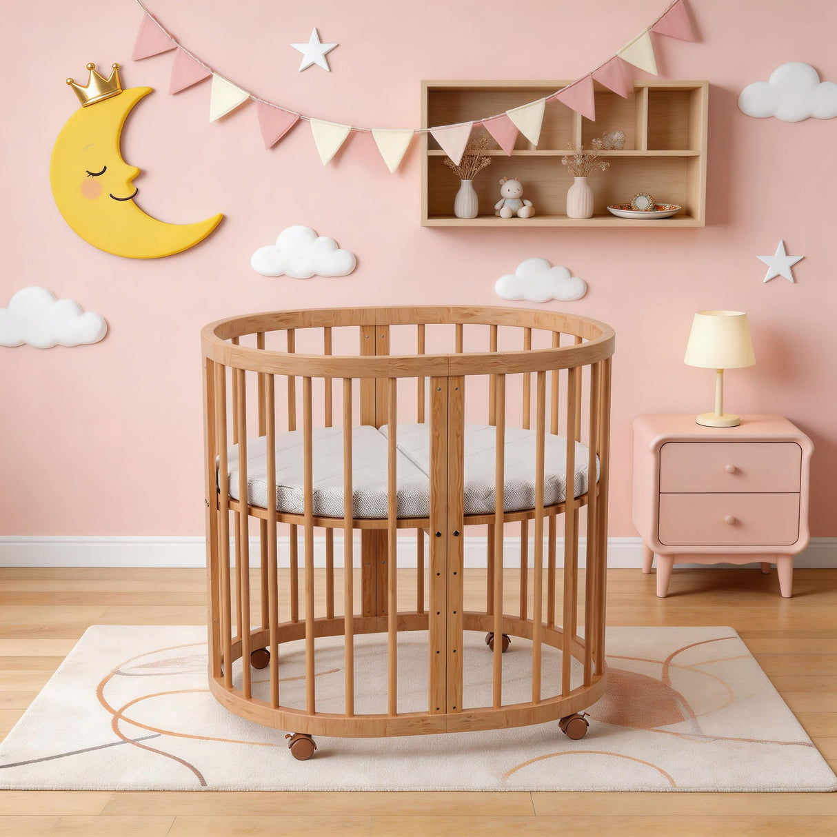 קן לציפור 4 ב-1 –דגם D-2 עריסה ומיטת תינוק צבע עץ