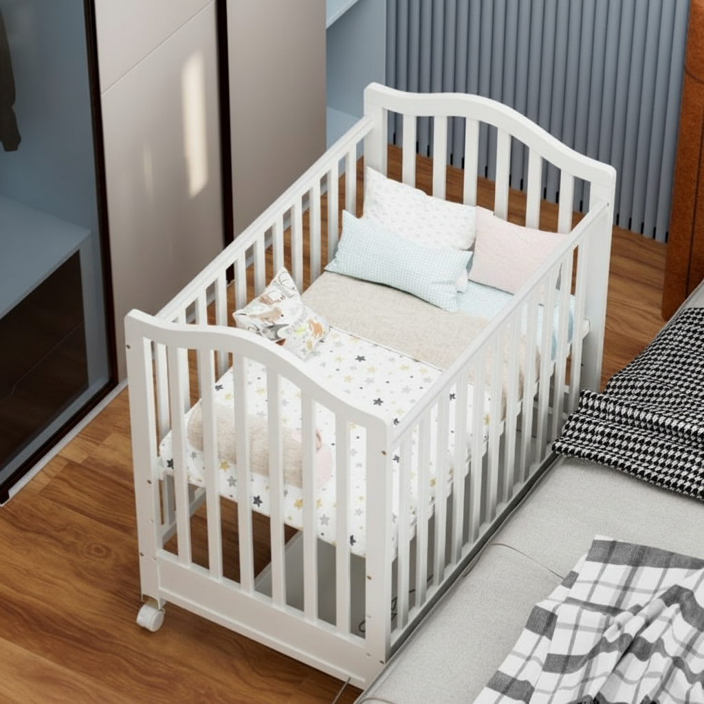 מיניגו – סט מיטה ושידה | חדר תינוק לבן