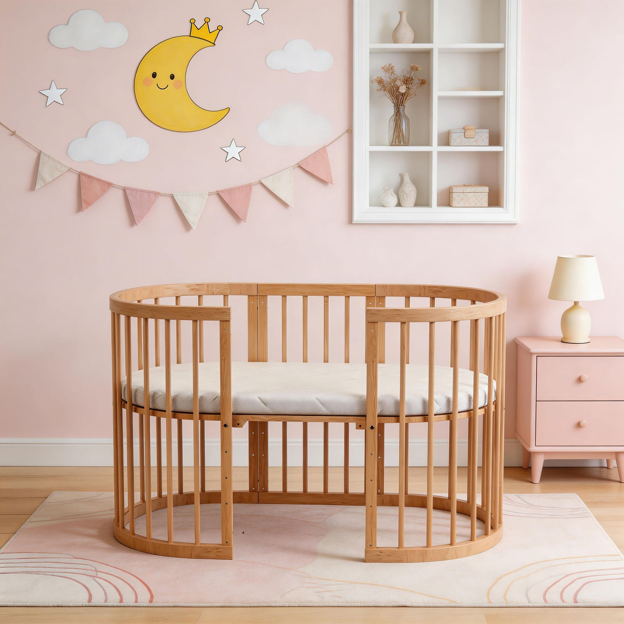 קן לציפור 4 ב-1 –דגם D-2 עריסה ומיטת תינוק צבע עץ