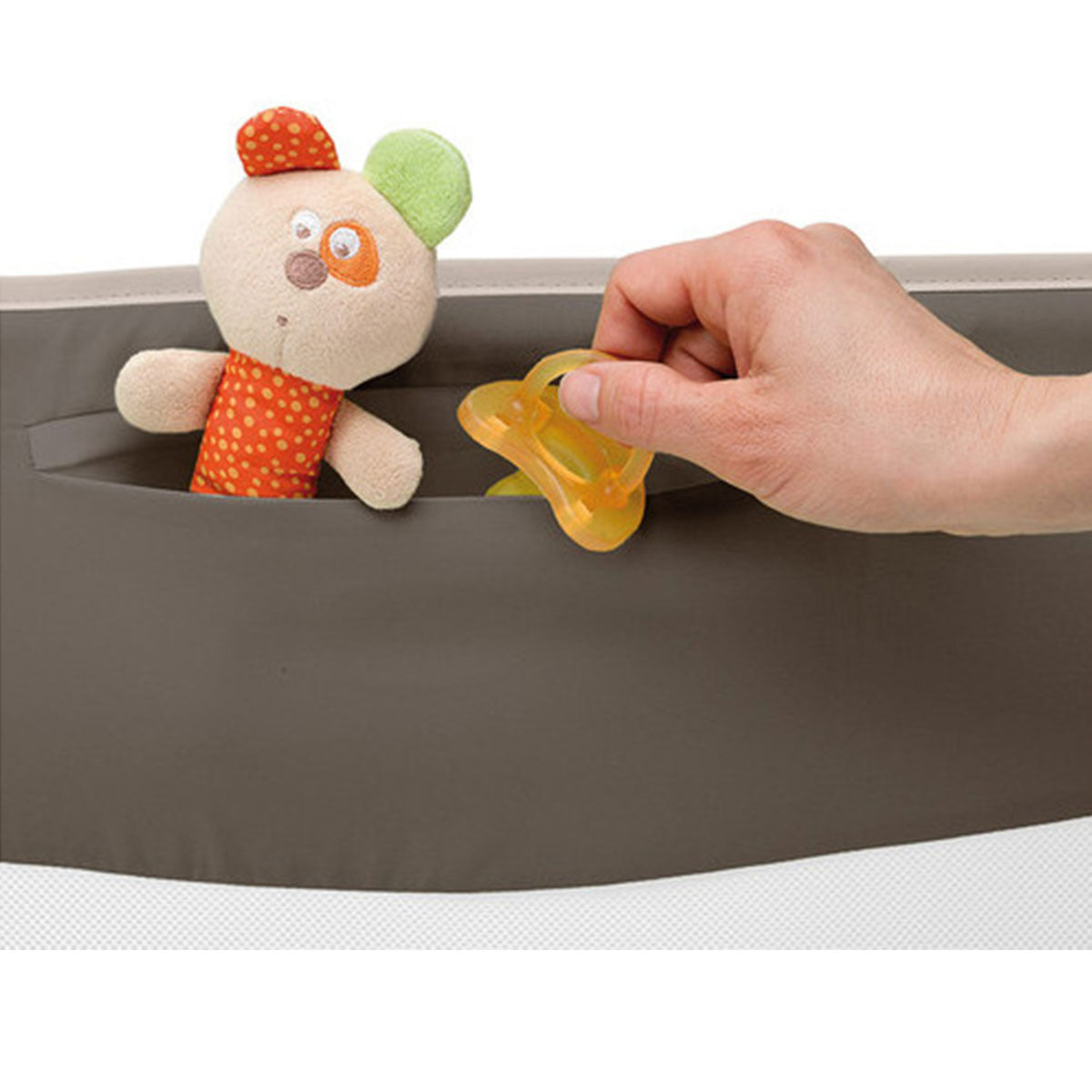 מגן מיטה 150 ס״מ – גובה 66 ס״מ, בז' / חום | מגיני מיטה