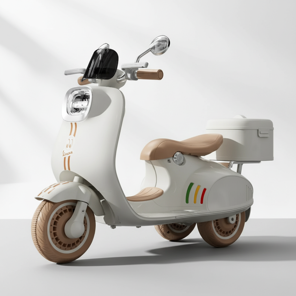 קטנוע חשמלי 3 גלגלים אפור בהיר