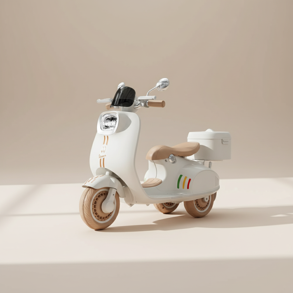 קטנוע חשמלי 3 גלגלים אפור בהיר