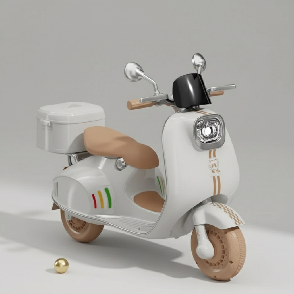 קטנוע חשמלי 3 גלגלים אפור בהיר