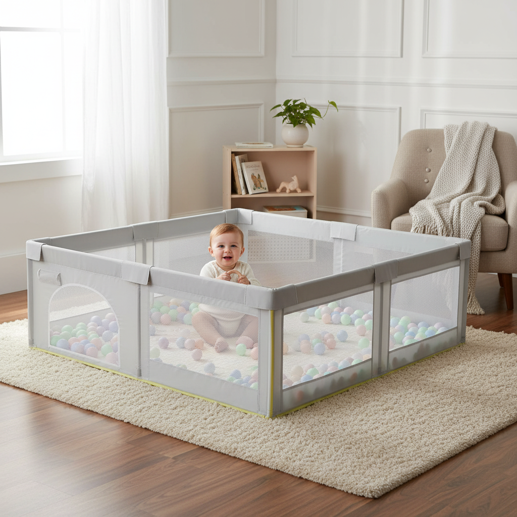 Minigo & Be-Care – מתחם פעילות מרשת עם כדורים | גדר פעילות