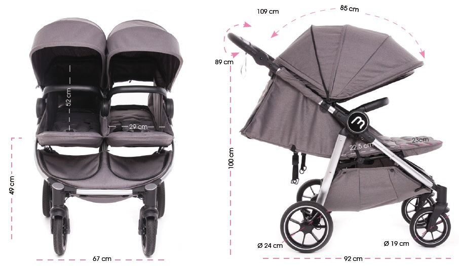 עגלת תאומים /אחים בייבי טווין