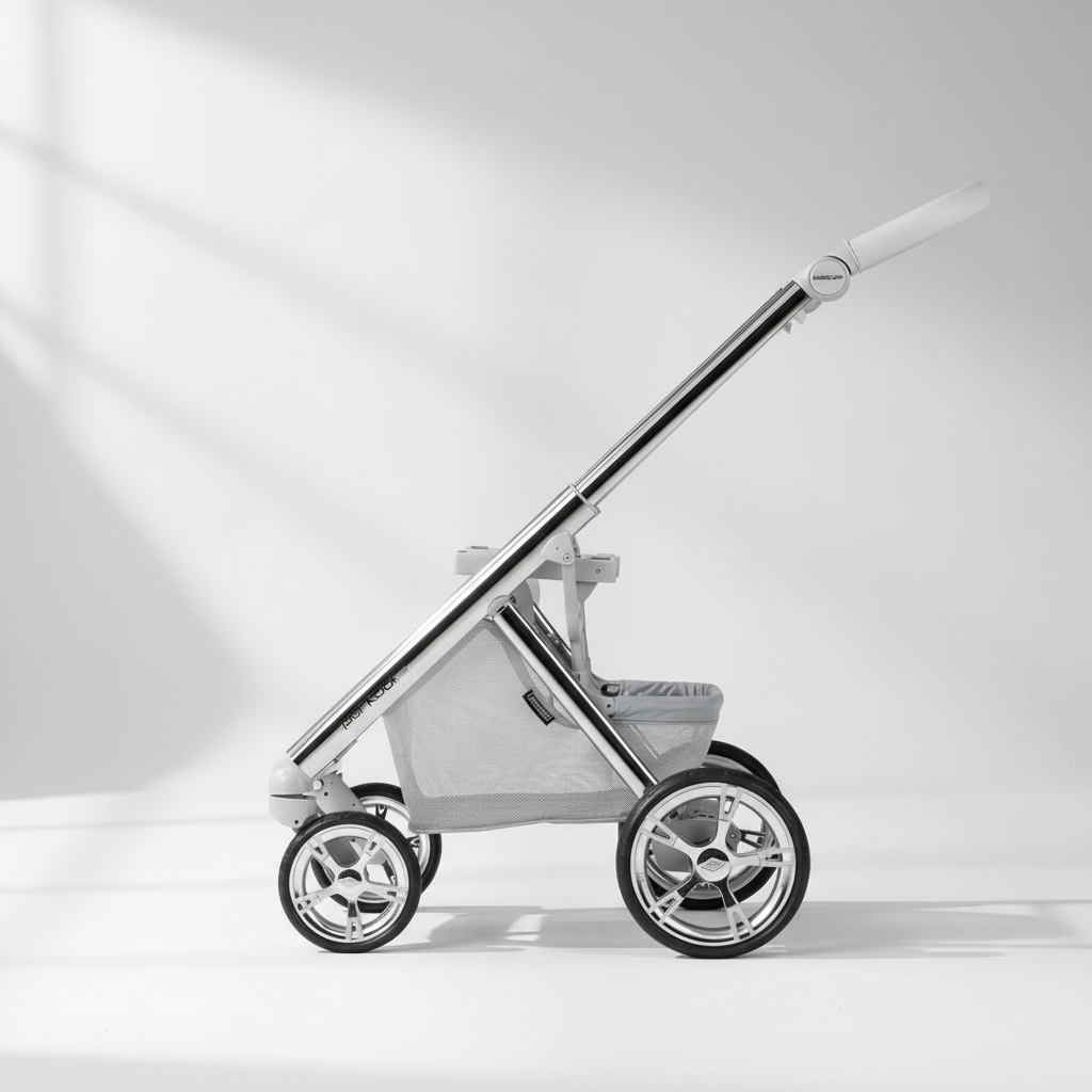 בבהקאר פארקור 051 – אפור דמוי עור | עגלת תינוק