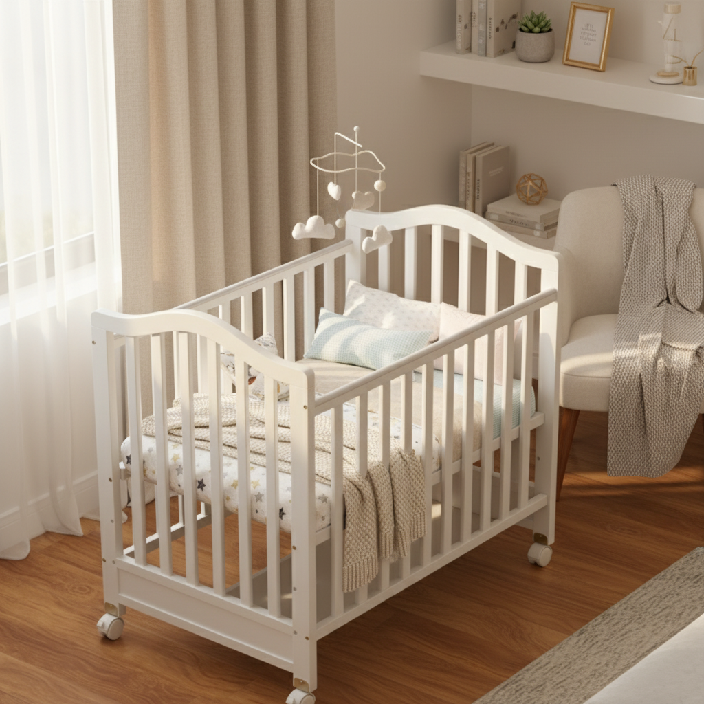 מיניגו – סט מיטה ושידה | חדר תינוק לבן