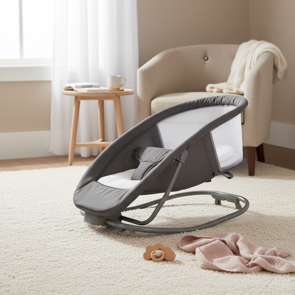 מאסטלה 4 ב-1 – נדנדה חשמלית וטרמפולינה עם מגש אוכל נשלף