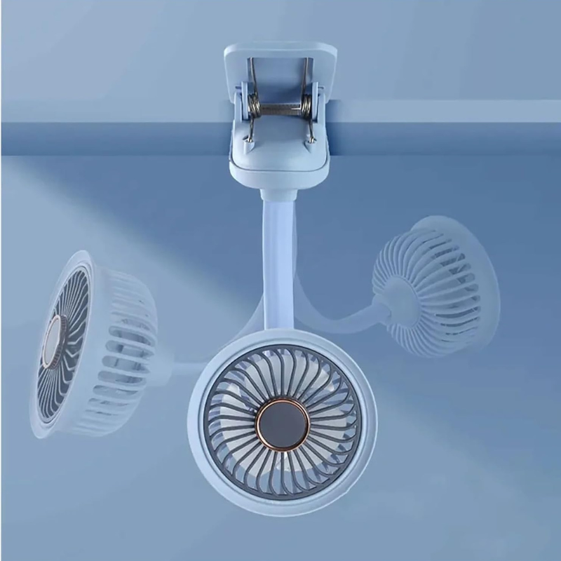 מאוורר קליפס נטען עם צוואר גמיש USB – 3 מהירויות