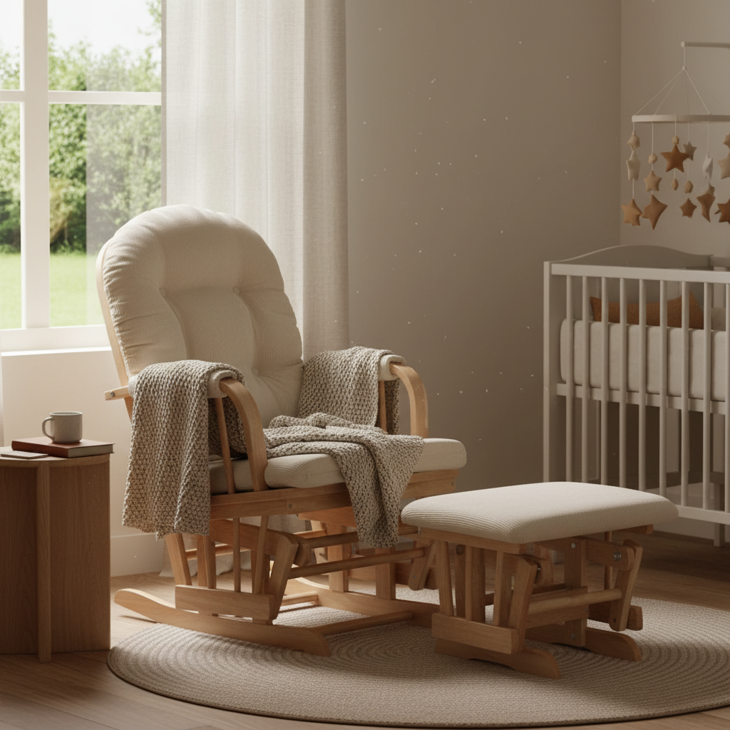 כורסאת הנקה דלוקס סרניטי– גב מתכוונן, הדום מתנדנד, צבע בז' | כורסאות הנקה