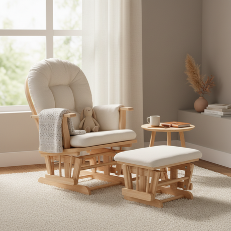 כורסאת הנקה דלוקס סרניטי– גב מתכוונן, הדום מתנדנד, צבע בז' | כורסאות הנקה