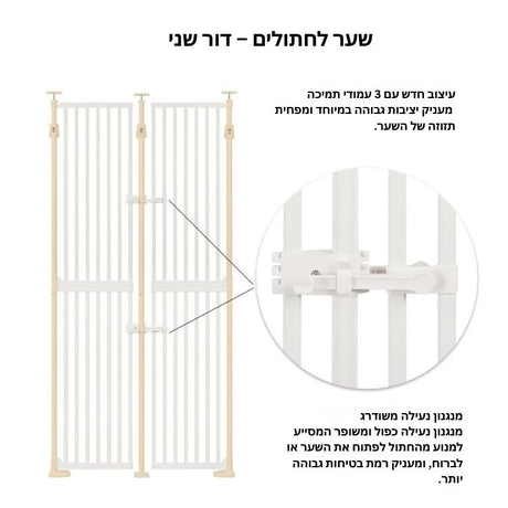 שער בטיחות גבוה החל מ190 ס"מ – לבן