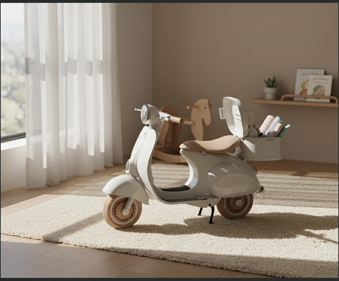 קטנוע חשמלי 3 גלגלים אפור בהיר