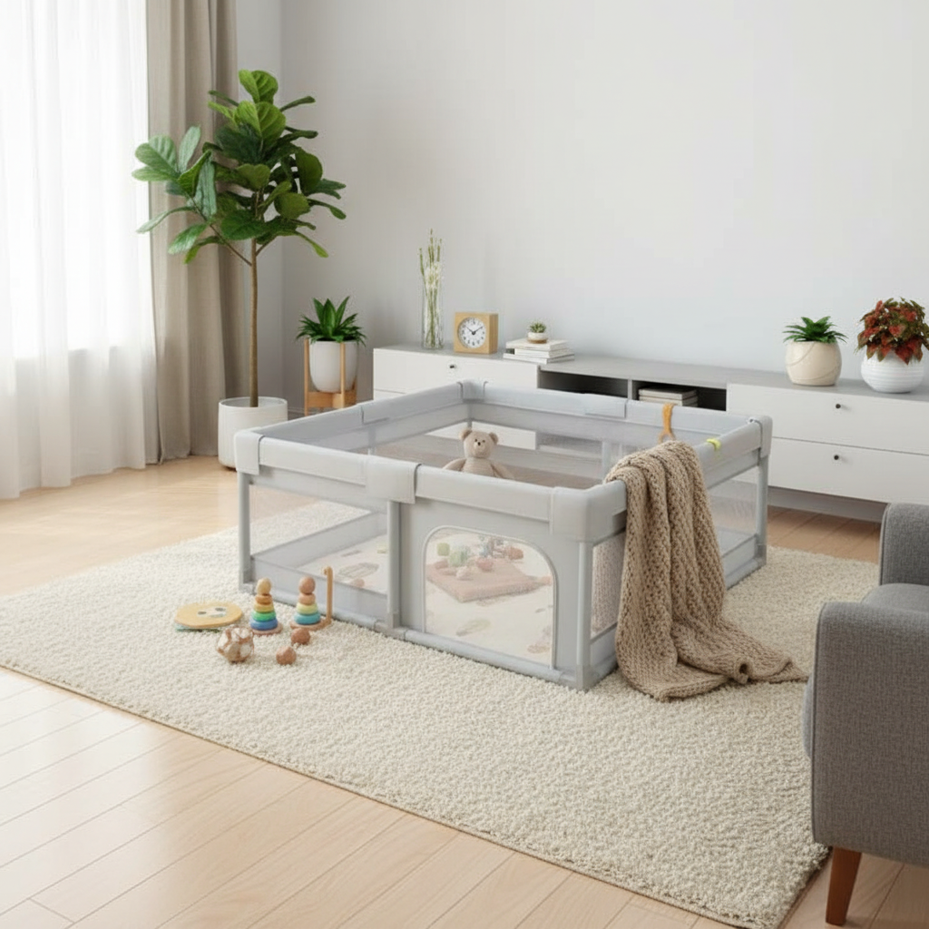 Minigo & Be-Care – מתחם פעילות מרשת עם כדורים | גדר פעילות