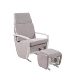 כורסת הנקה TF14T-1S ריפוד בז' בסיס לבן עץ בוק