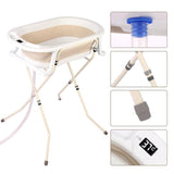 אמבטיית סיליקון מתקפלת – מעמד מתקפל ומד חום, בז׳ | אמבטיה לתינוק