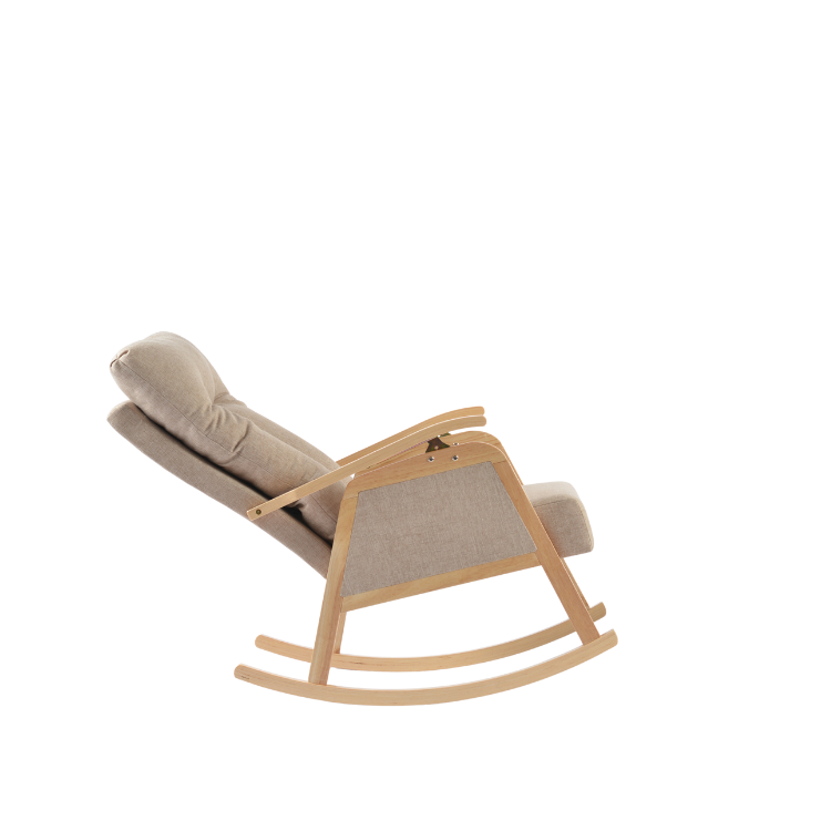 כורסאת הנקה נדנדה בז’ עם גב מתכוונן והדום מתנדנד