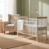 מיניגו – מיטת תינוק ושידת החתלה לבן שילוב עץ | חדר תינוק