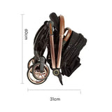 מיניגו – טיולון קיפול אוטומטי מסתובב 360, שחור עם שילדה רוז גולד | טיולון