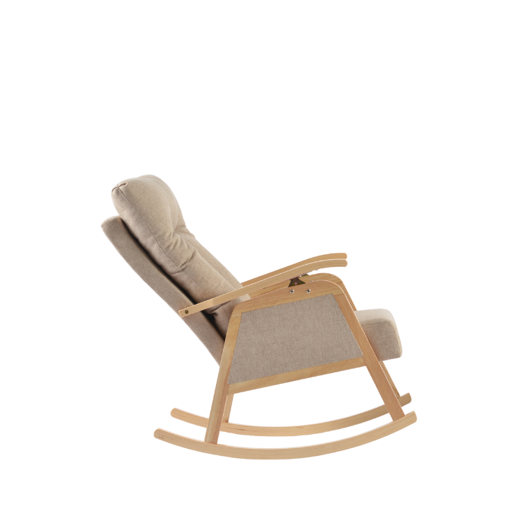 כורסאת הנקה נדנדה בז’ עם גב מתכוונן והדום מתנדנד