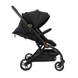 מיניגו – טיולון קיפול אוטומטי מסתובב 360, שחור עם שילדה רוז גולד | טיולון