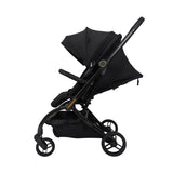 מיניגו – טיולון קיפול אוטומטי מסתובב 360, שחור עם שילדה רוז גולד | טיולון