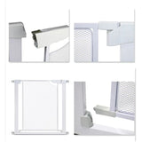 שער בטיחות רשת ללא קדיחה – מנגנון נעילה אוטומטי, לבן | שערי בטיחות