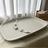 משטח החתלה מסיליקון גדול  עם חגורות צבע בז