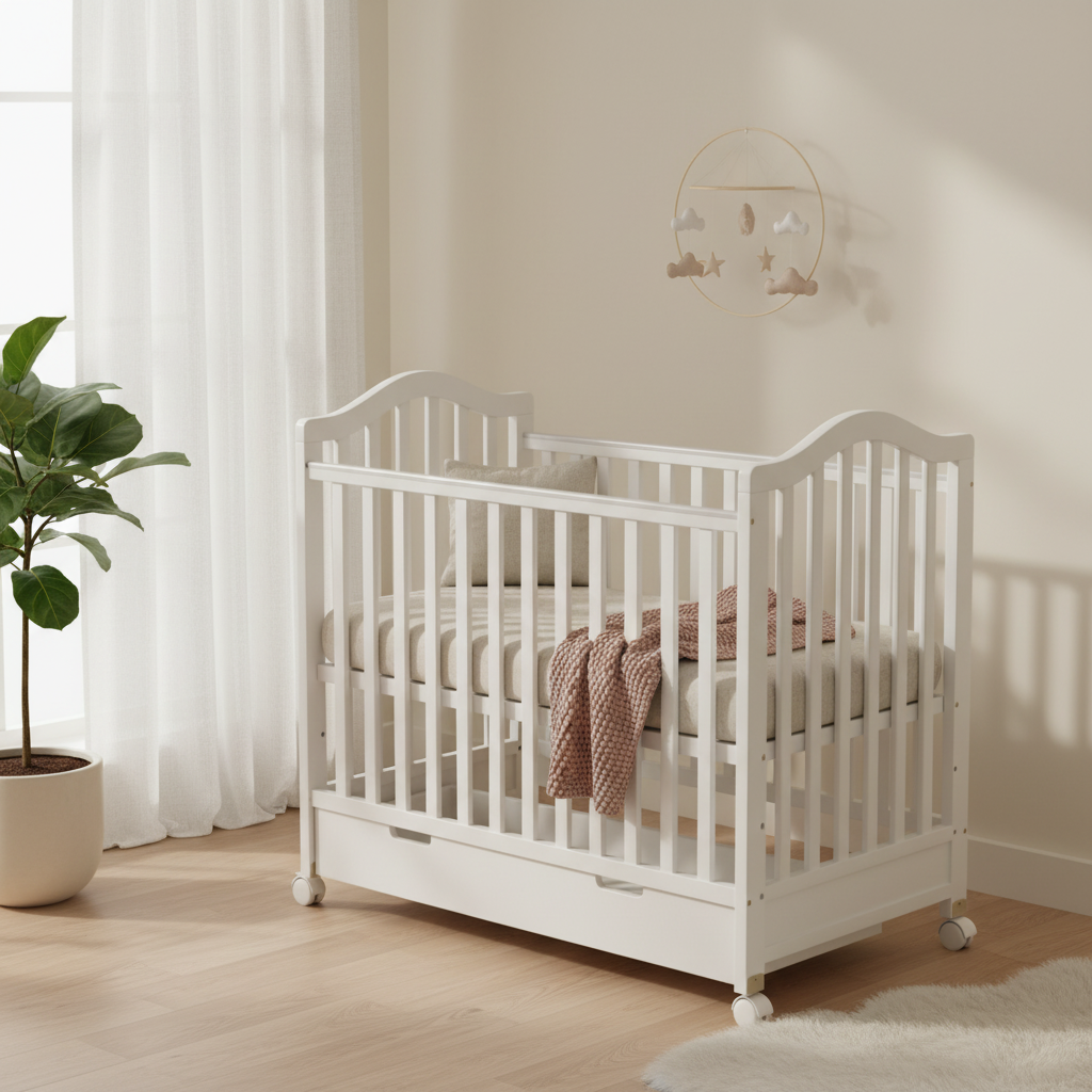 מיניגו – סט מיטה ושידה | חדר תינוק לבן