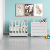 מיניגו – סט מיטה ושידה | חדר תינוק לבן