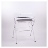 אמבטיית סיליקון מתקפלת עם מעמד ומשטח החתלה – אפור | אמבטיה לתינוק