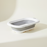 אמבטיית סיליקון מתקפלת עם מעמד ומשטח החתלה – אפור | אמבטיה לתינוק