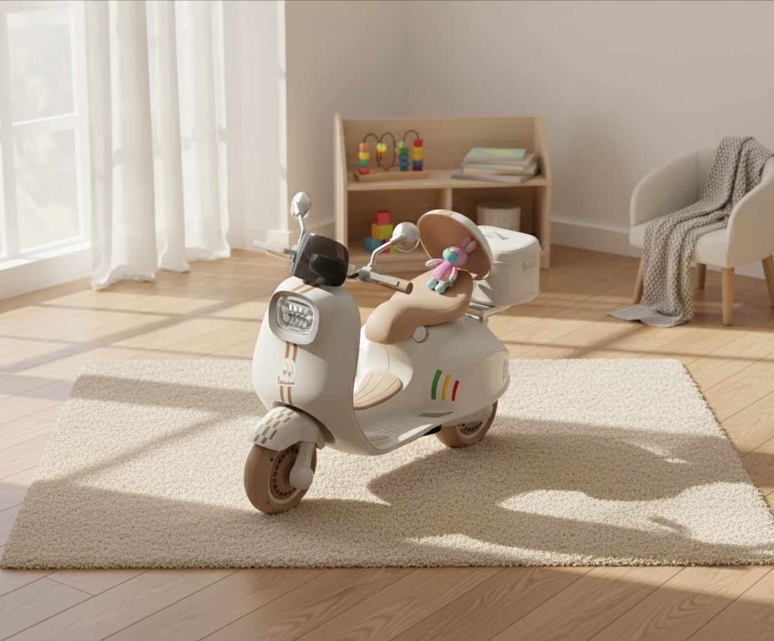 קטנוע חשמלי 3 גלגלים אפור בהיר