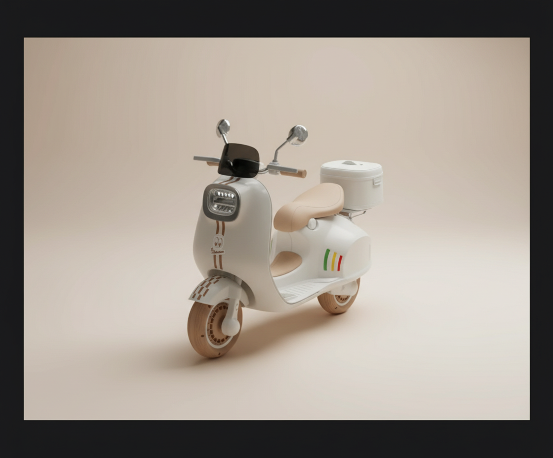 קטנוע חשמלי 3 גלגלים אפור בהיר