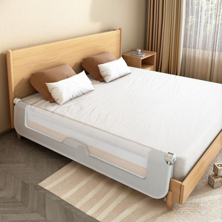 מגן מיטה 150 ס״מ – גובה 66 ס״מ, בז' / חום | מגיני מיטה