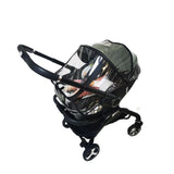 כיסוי גשם שקוף להופלה לסלקל על גלגלים עם אוורור ורוכסן רחב