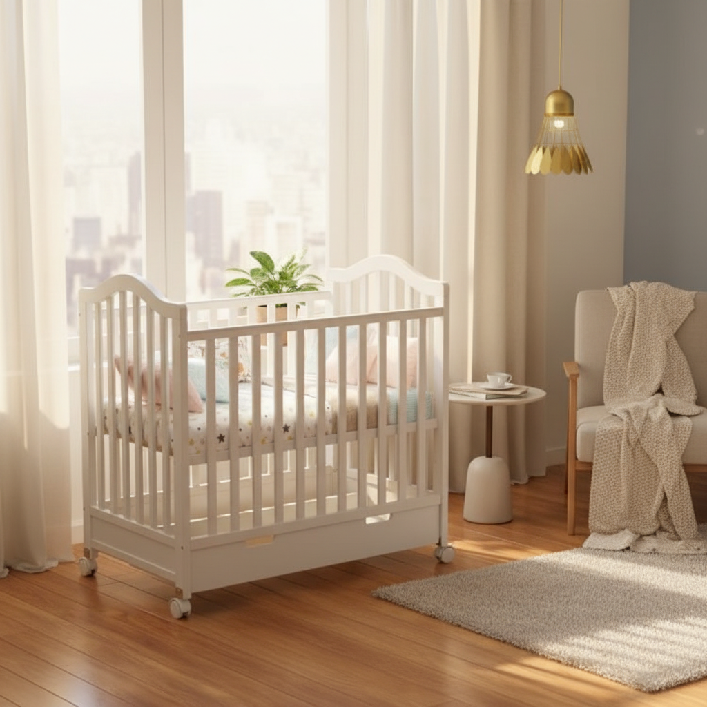 מיניגו – סט מיטה ושידה | חדר תינוק לבן