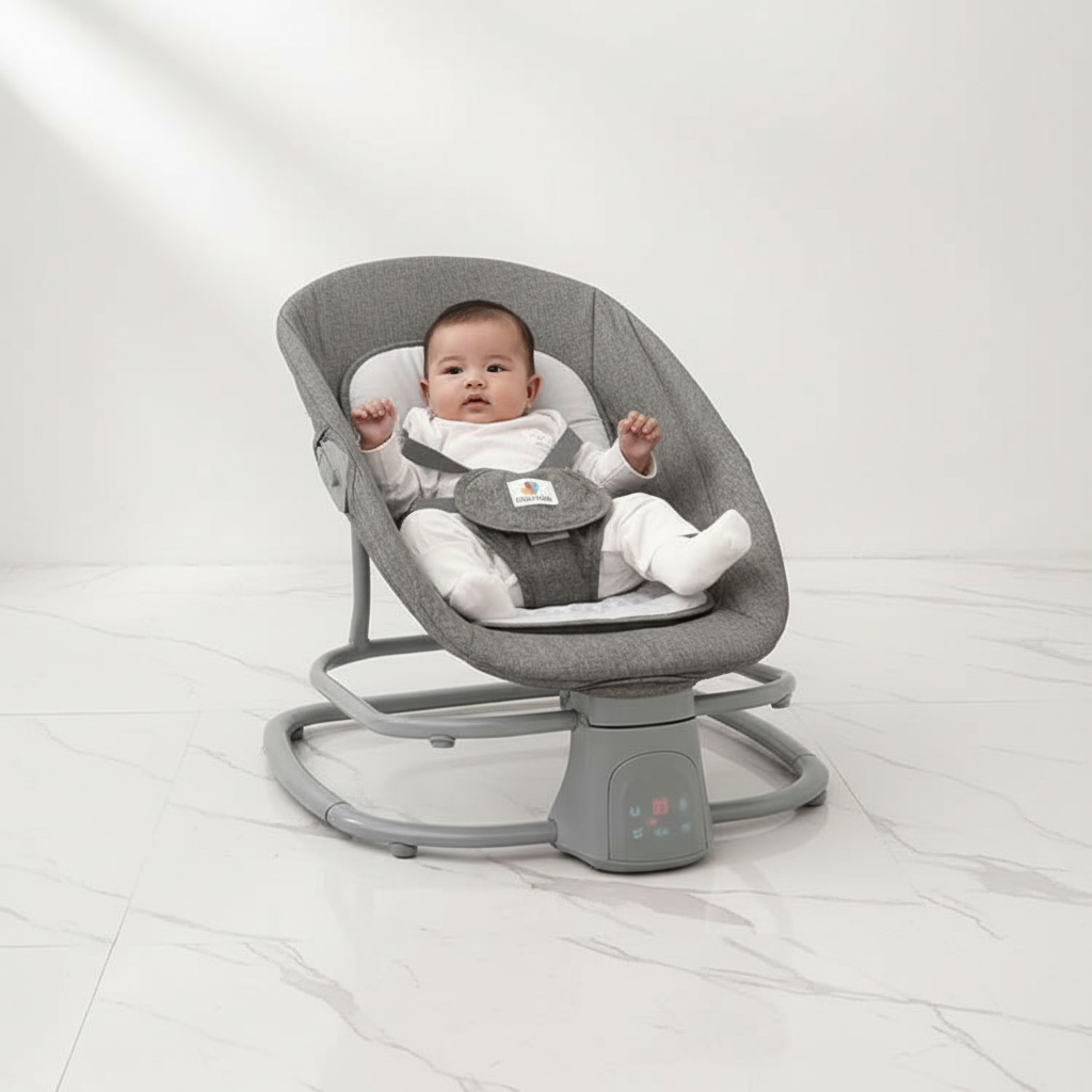 מאסטלה 4 ב-1 – נדנדה חשמלית וטרמפולינה עם מגש אוכל נשלף