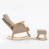 כורסאת הנקה נדנדה בז’ עם גב מתכוונן והדום מתנדנד