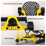 הליכון 2 ב1 מכונית מירוץ צבע כחול מומי